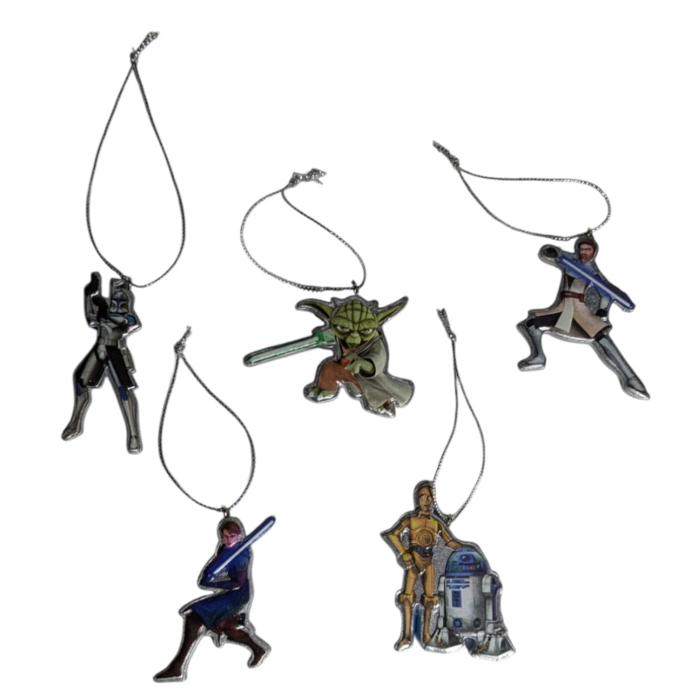Star Wars - 2011 Lucasfilm Ltd. - Metal Christmas Ornaments 5-piece set -Used
